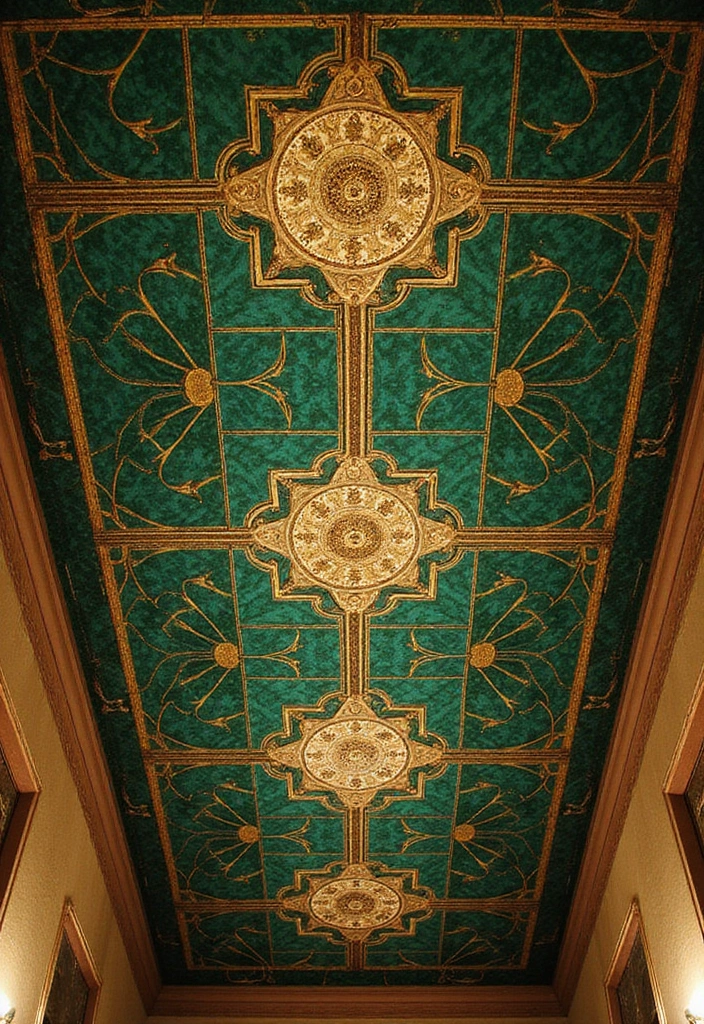 27 Ceiling Murals That Bring Art Into Interiors - 4. Vintage Art Deco