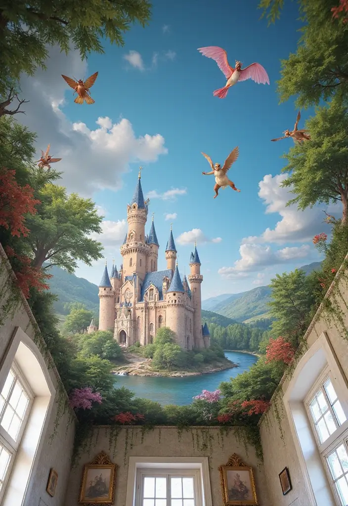 27 Ceiling Murals That Bring Art Into Interiors - 5. Whimsical Fairy Tales