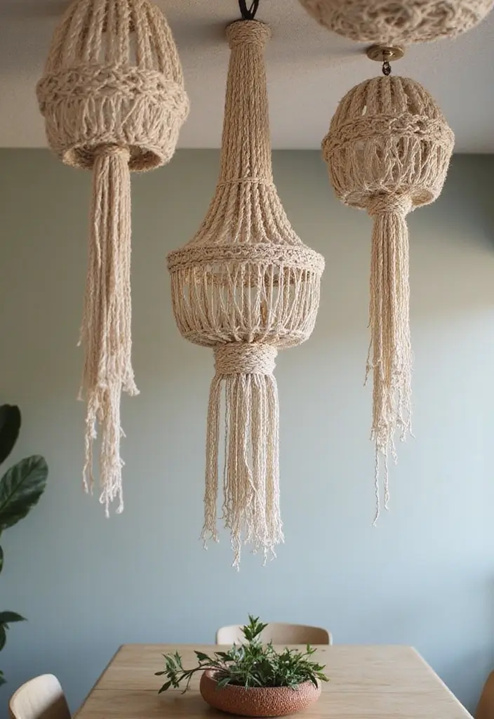 27 Fabric Ceiling Ideas That Feel Romantic and Soft - 10. Hanging Macramé