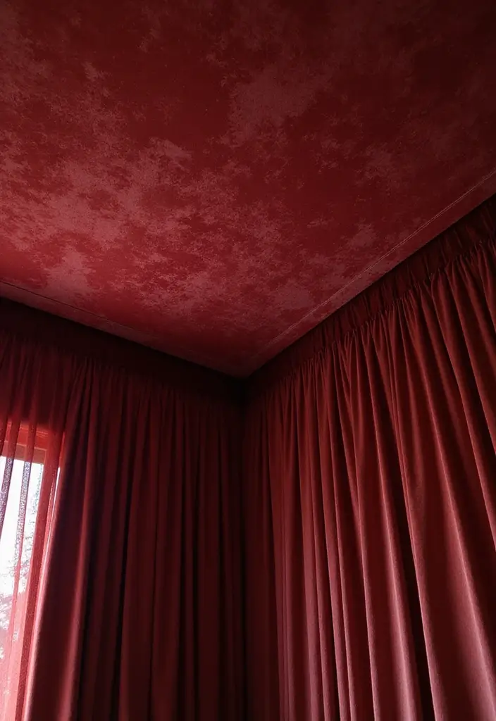 27 Fabric Ceiling Ideas That Feel Romantic and Soft - 15. Elegant Velvet Drapes
