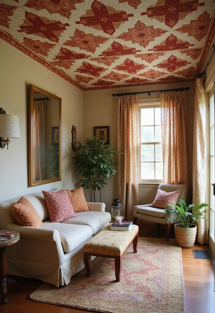 27 Fabric Ceiling Ideas That Feel Romantic and Soft - 19. Charming Quilted Ceiling