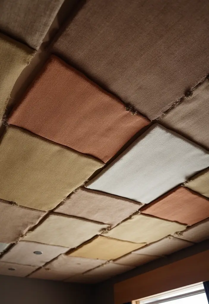 27 Fabric Ceiling Ideas That Feel Romantic and Soft - 22. Textured Fabric Panels