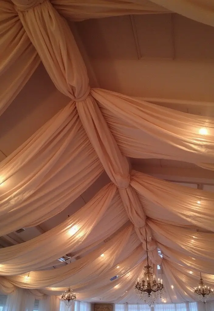 27 Fabric Ceiling Ideas That Feel Romantic and Soft - 26. Romantic Fabric Swags