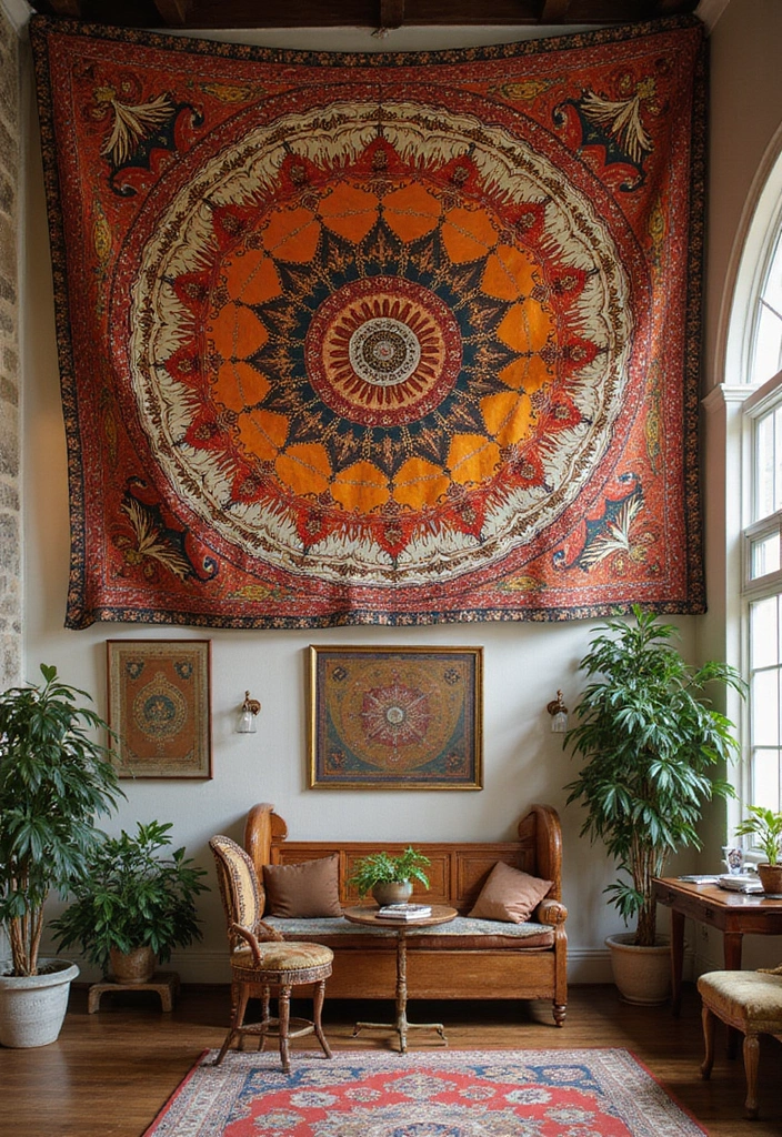 27 Fabric Ceiling Ideas That Feel Romantic and Soft - 4. Draped Overhead Tapestries