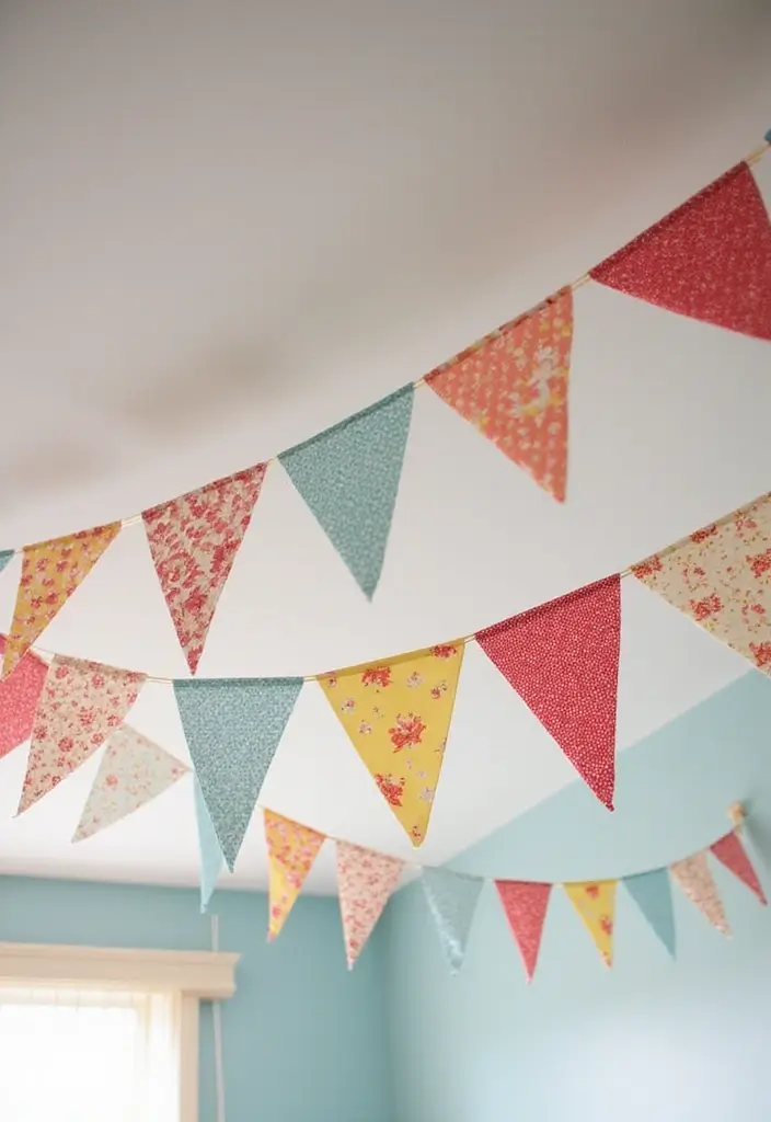 27 Fabric Ceiling Ideas That Feel Romantic and Soft - 8. Simple Fabric Banners