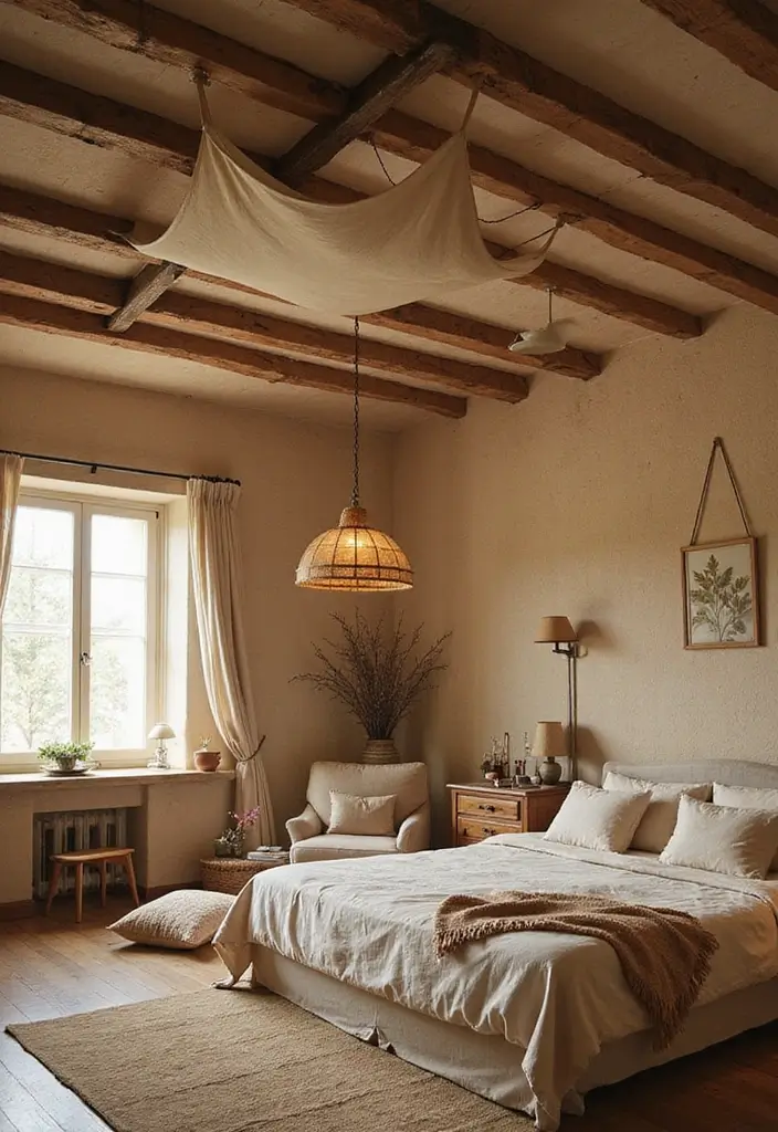 27 Fabric Ceiling Ideas That Feel Romantic and Soft - 9. Rustic Cotton Fabrics