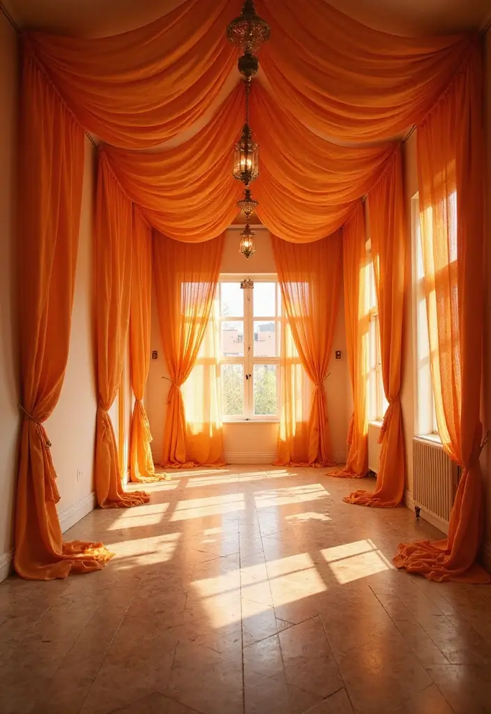 27 Fall Ceiling Designs for Hall That Feel Seasonal & Chic - 11. Festive Fabric Drapes
