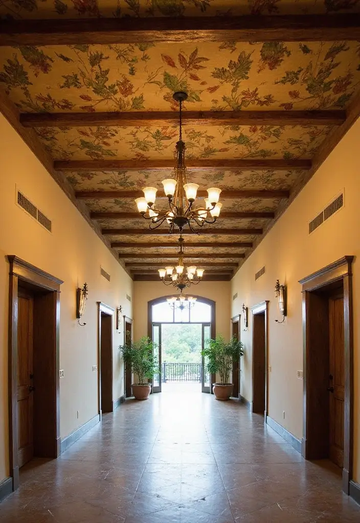 27 Fall Ceiling Designs for Hall That Feel Seasonal & Chic - 14. Nature-inspired Ceiling Focal Points