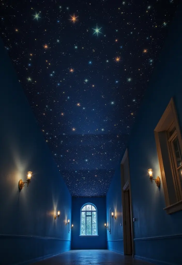 27 Fall Ceiling Designs for Hall That Feel Seasonal & Chic - 16. Painted Ceiling Stars