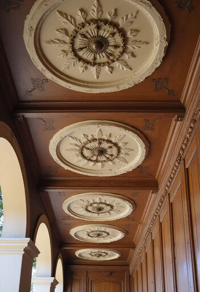 27 Fall Ceiling Designs for Hall That Feel Seasonal & Chic - 21. Decorative Ceiling Medallions