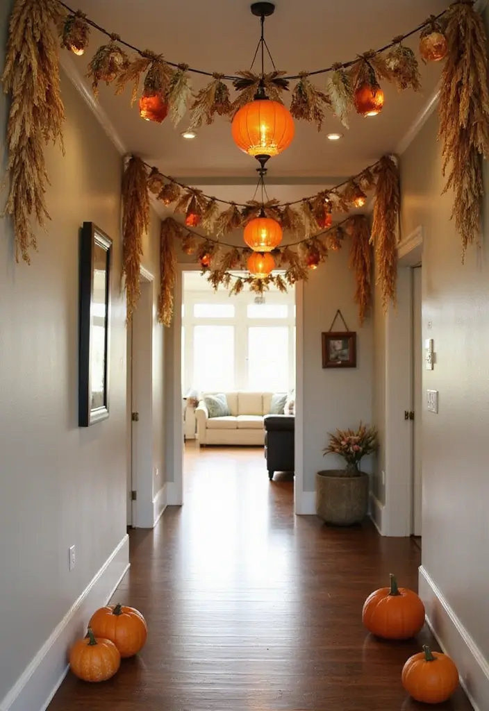 27 Fall Ceiling Designs for Hall That Feel Seasonal & Chic - 4. Harvest-themed Ceiling Hanging Decor