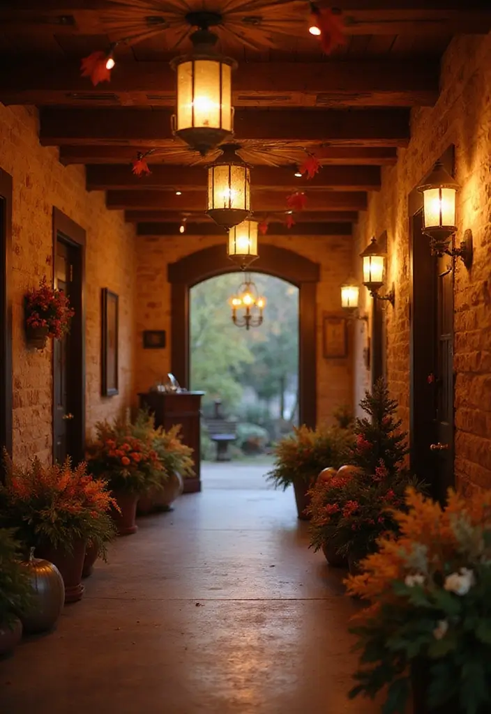 27 Fall Ceiling Designs for Hall That Feel Seasonal & Chic - 8. Rustic Lanterns for Atmospheric Lighting