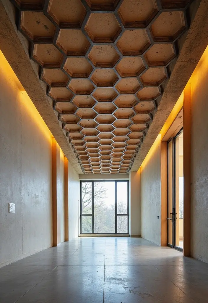 27 Hall False Ceiling Designs That Instantly Upgrade Interiors - 14. Hexagonal Patterns