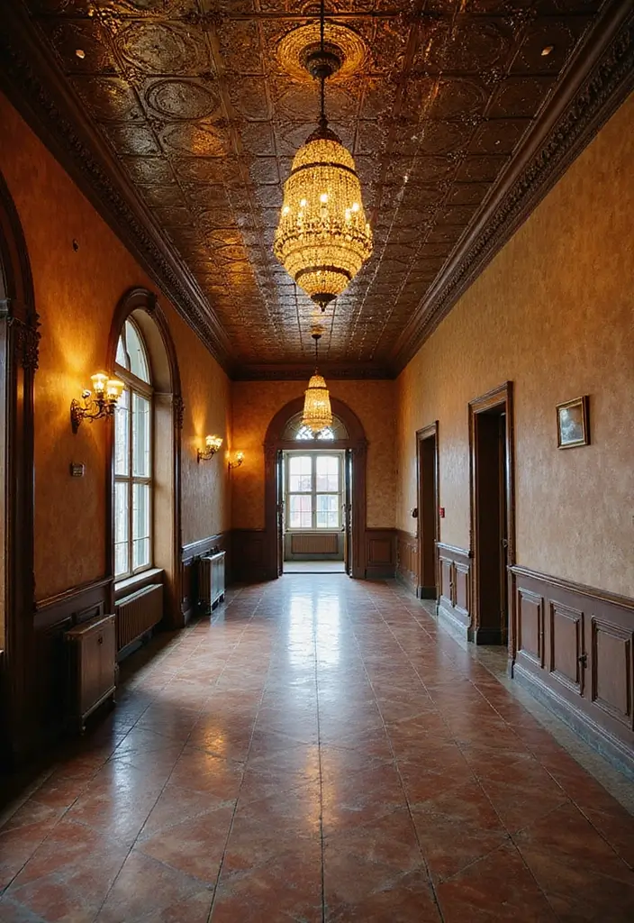 27 Hall False Ceiling Designs That Instantly Upgrade Interiors - 15. Vintage Tin Tiles