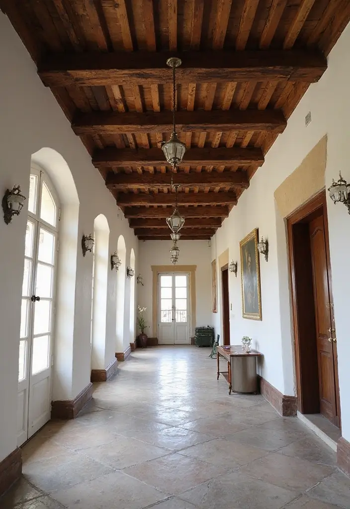 27 Hall False Ceiling Designs That Instantly Upgrade Interiors - 21. Rustic Beam Ceilings