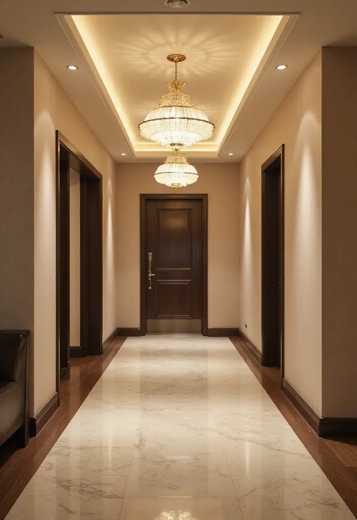 27 Hall POP Ceiling Designs Pinterest Can’t Get Enough Of - 26. Chandelier Elegance