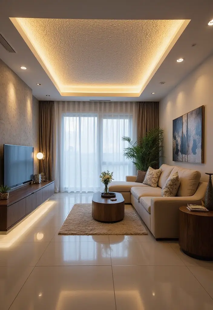 27 POP False Ceiling Designs That Modern Homes Love - 18. Smart Home Integration