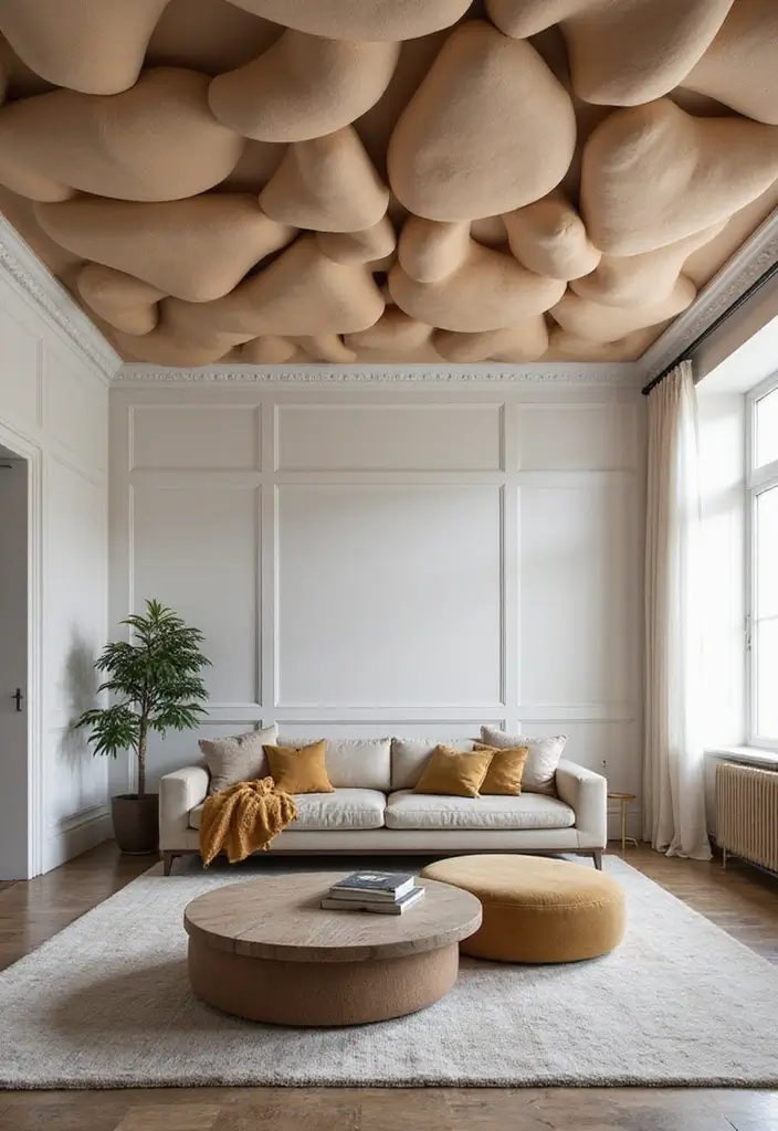 27 POP False Ceiling Designs That Modern Homes Love - 21. Ceiling as a Focal Point