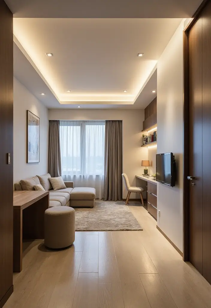 27 POP False Ceiling Designs That Modern Homes Love - 6. Integrated Lighting Solutions