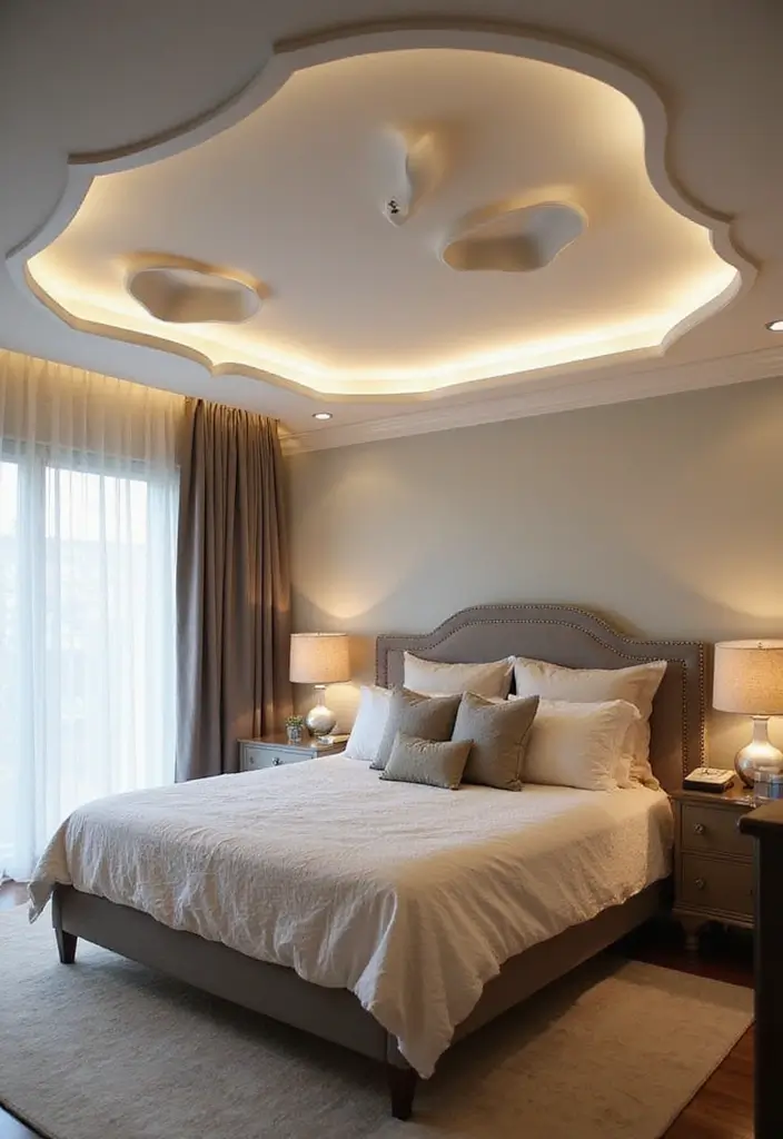 27 Tray Ceiling Bedroom Ideas That Look Sophisticated - 11. Unique Shapes