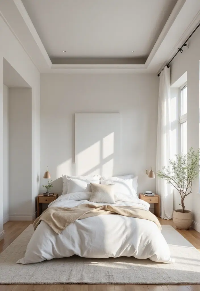 27 Tray Ceiling Bedroom Ideas That Look Sophisticated - 12. Minimalist Approach