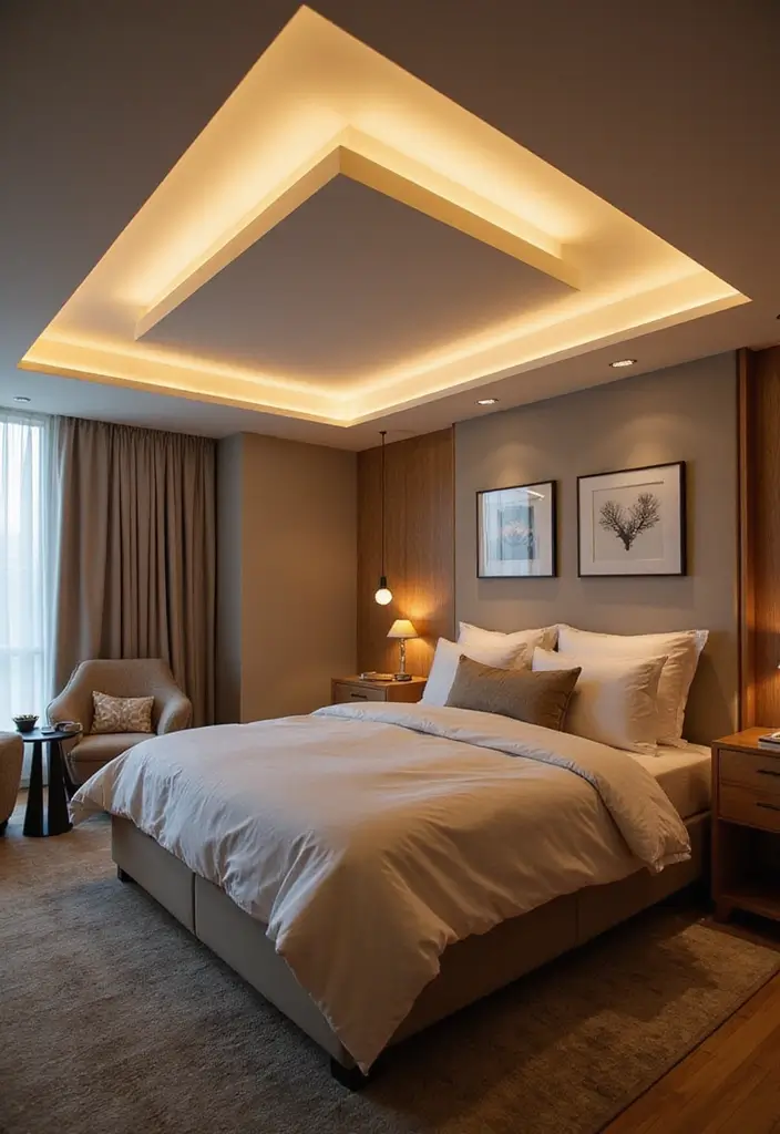 27 Tray Ceiling Bedroom Ideas That Look Sophisticated - 14. Ambient Lighting