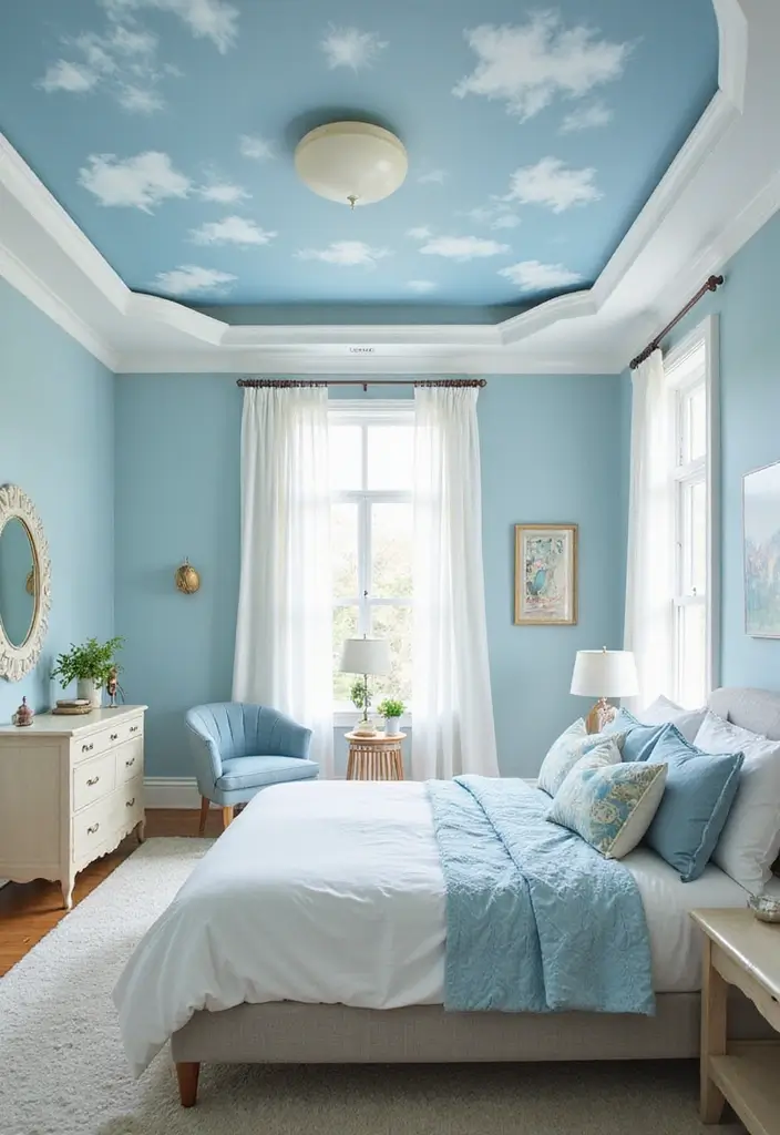 27 Tray Ceiling Bedroom Ideas That Look Sophisticated - 19. Inspired by the Sky