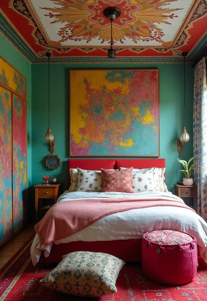 27 Tray Ceiling Bedroom Ideas That Look Sophisticated - 26. Eclectic Mix