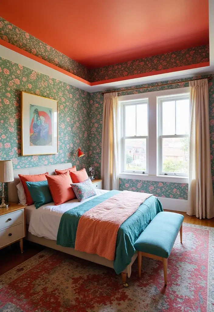 27 Tray Ceiling Bedroom Ideas That Look Sophisticated - 3. Colorful Accents