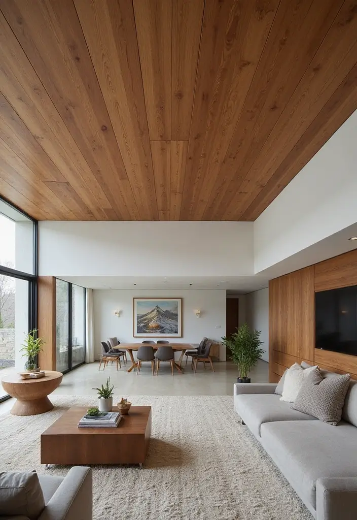 27 Wooden False Ceiling Designs That Add Rustic Elegance - 13. Wood Veneer Ceiling