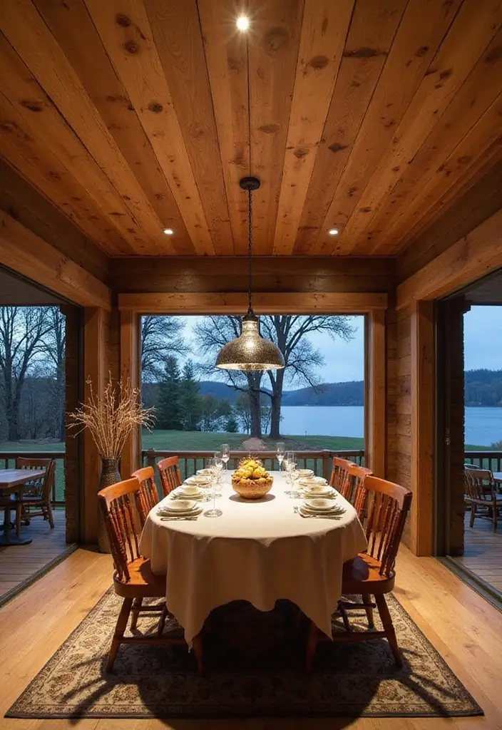 27 Wooden False Ceiling Designs That Add Rustic Elegance - 16. Rustic Plank Ceiling with LED Lights