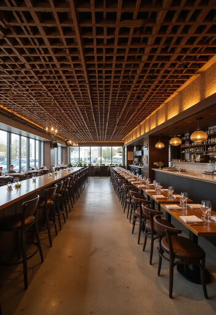 27 Wooden False Ceiling Designs That Add Rustic Elegance - 17. Wooden Grid Ceiling