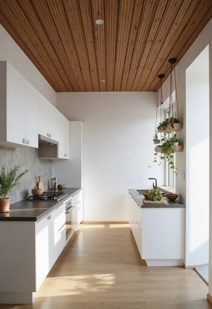 27 Wooden False Ceiling Designs That Add Rustic Elegance - 25. Thin Wooden Strips Ceiling