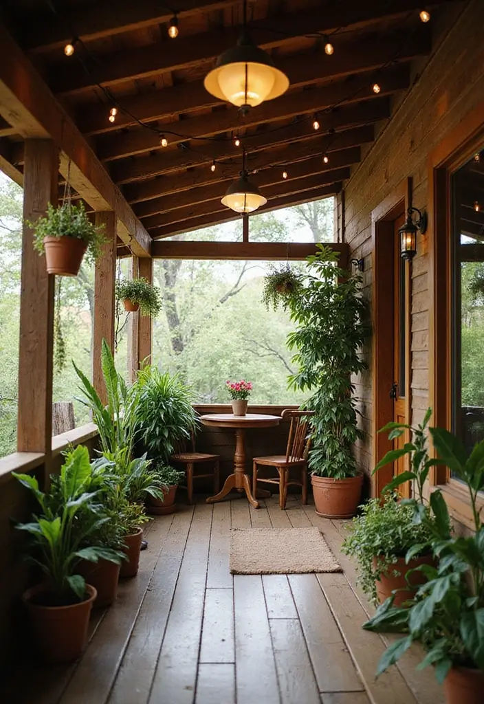 28 Balcony Ceiling Ideas That Complete Outdoor Spaces - 1. Rustic Wooden Beams