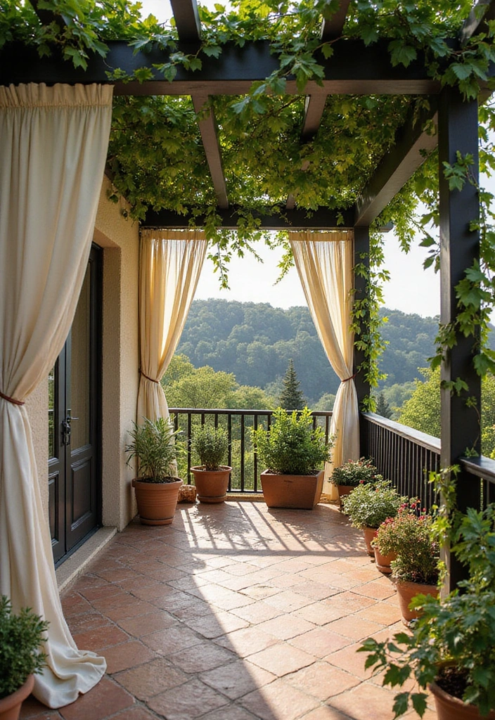 28 Balcony Ceiling Ideas That Complete Outdoor Spaces - 12. Charming Pergola Structures