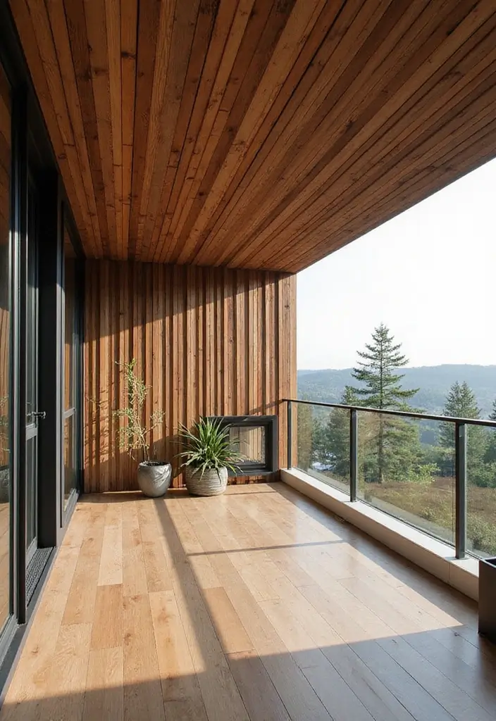 28 Balcony Ceiling Ideas That Complete Outdoor Spaces - 18. Wood Slat Ceilings