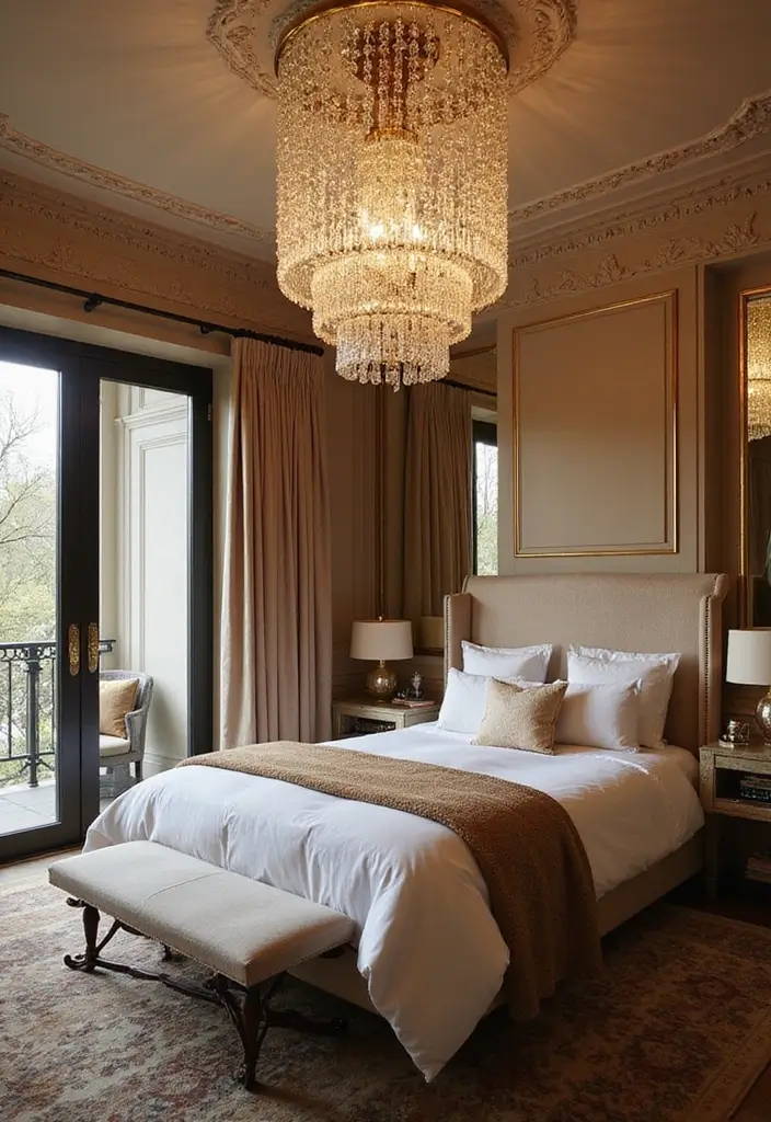 28 Bedroom Ceiling Lighting Ideas That Feel Magical 14 28 Bedroom Ceiling Lighting Ideas That Feel Magical 14. Glamorous Crystal Fixtures