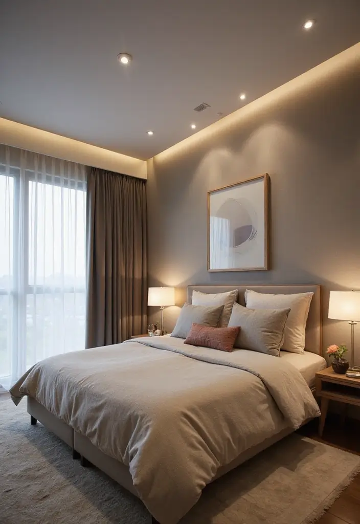 28 Bedroom Ceiling Lighting Ideas That Feel Magical 27 28 Bedroom Ceiling Lighting Ideas That Feel Magical 27. Recessed Lighting for Subtle Elegance