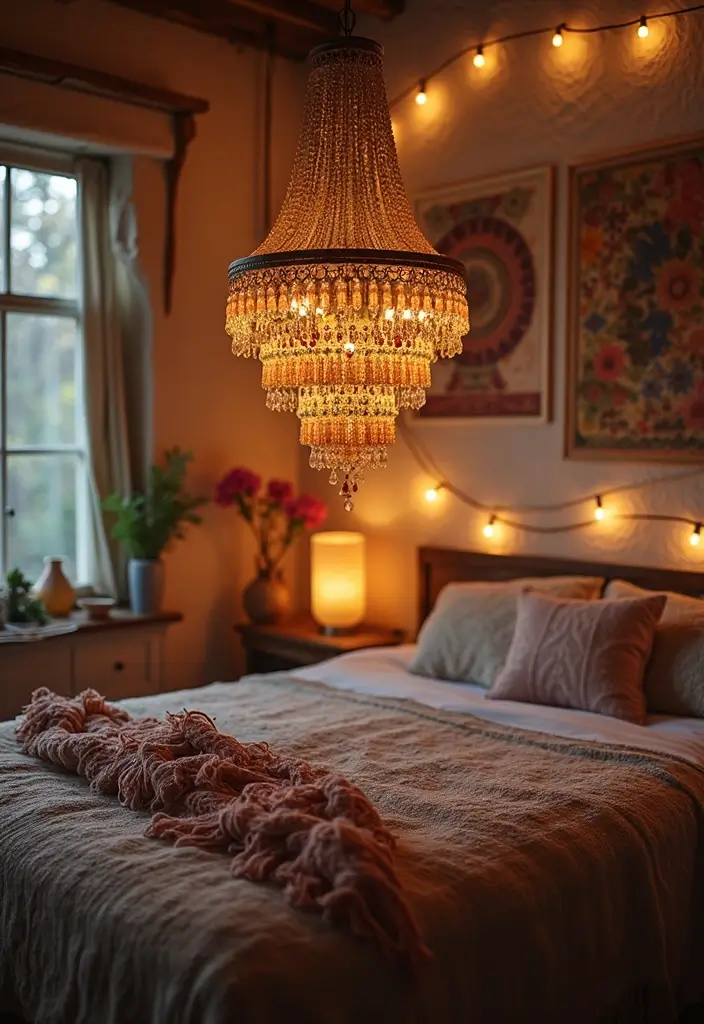 28 Bedroom Ceiling Lighting Ideas That Feel Magical 3 28 Bedroom Ceiling Lighting Ideas That Feel Magical 3. Boho Chic Beaded Chandeliers