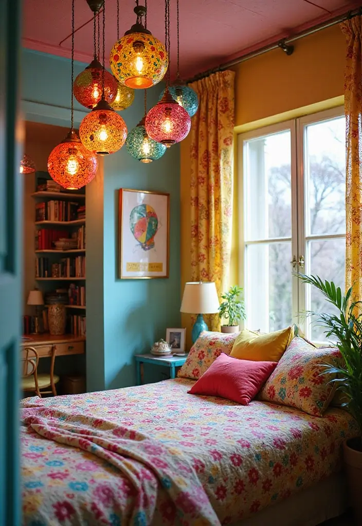 28 Bedroom Ceiling Lighting Ideas That Feel Magical 7 28 Bedroom Ceiling Lighting Ideas That Feel Magical 7. Colorful Pendant Lights