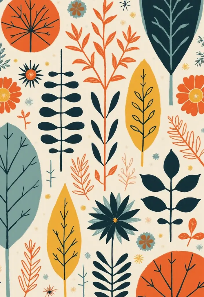 28 Ceiling Wallpaper Inspirations That Add Drama - 11. Mid-Century Modern Vibes