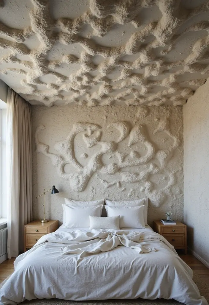 28 Ceiling Wallpaper Inspirations That Add Drama - 14. Textured Whimsy