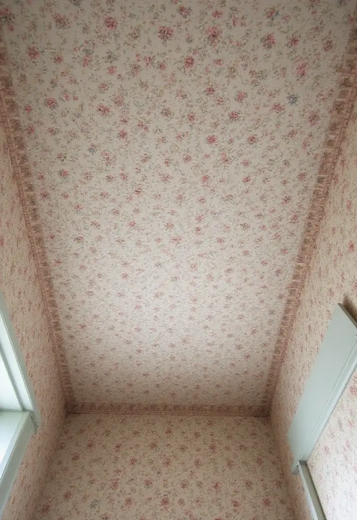 28 Ceiling Wallpaper Inspirations That Add Drama - 23. Vintage Checks
