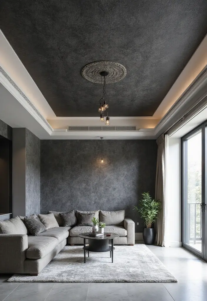 28 Ceiling Wallpaper Inspirations That Add Drama - 28. Elegant Monochrome