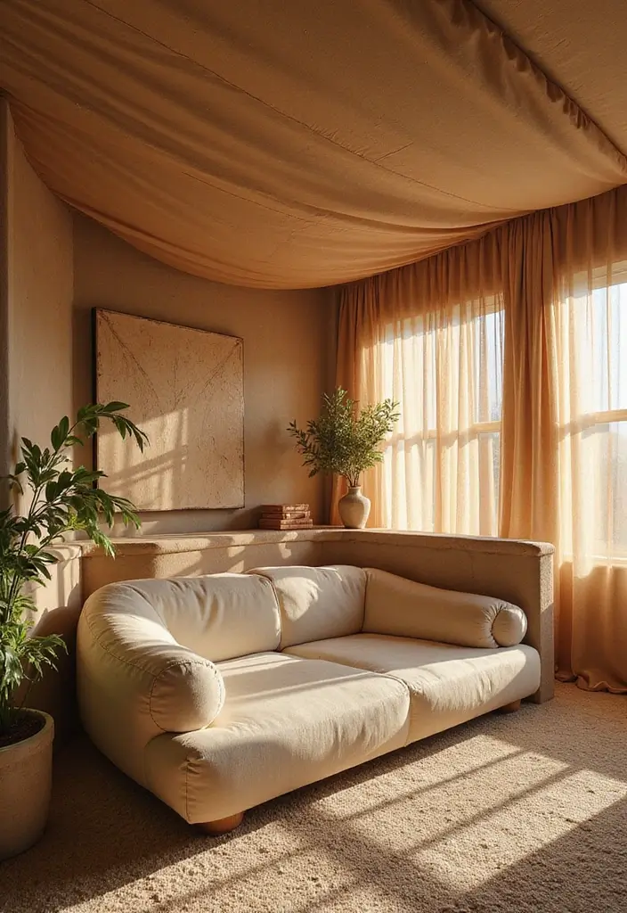 28 Cool Ceiling Ideas That Make Rooms Look Expensive - 10. Luxurious Fabric-Covered Ceilings