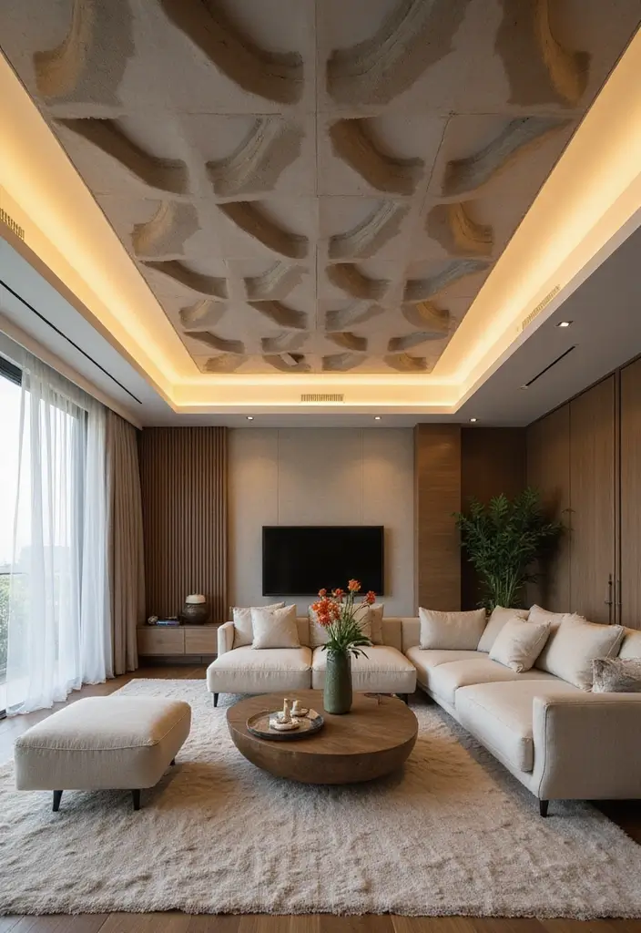 28 False Ceiling Designs That Work in Every Room - 1. Geometric Patterns for a Modern Twist