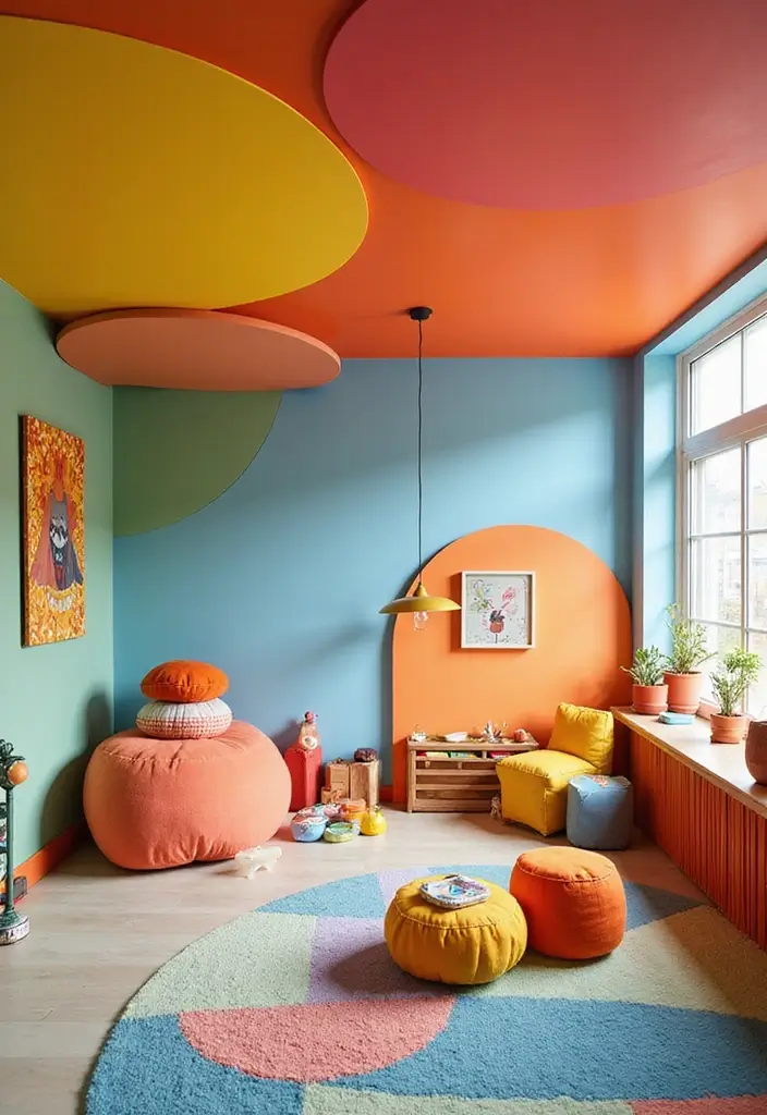 28 False Ceiling Designs That Work in Every Room - 25. Brightly Colored Pop Ceilings