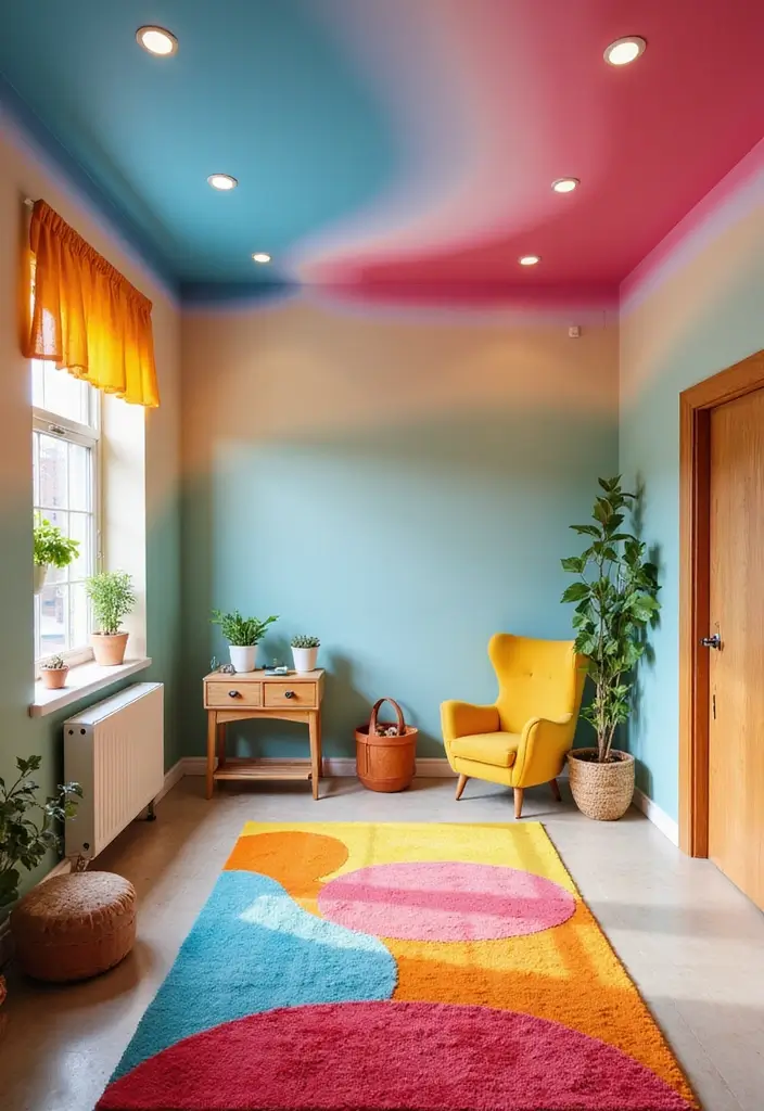 28 False Ceiling Designs That Work in Every Room - 7. Artistic Ombre Ceilings