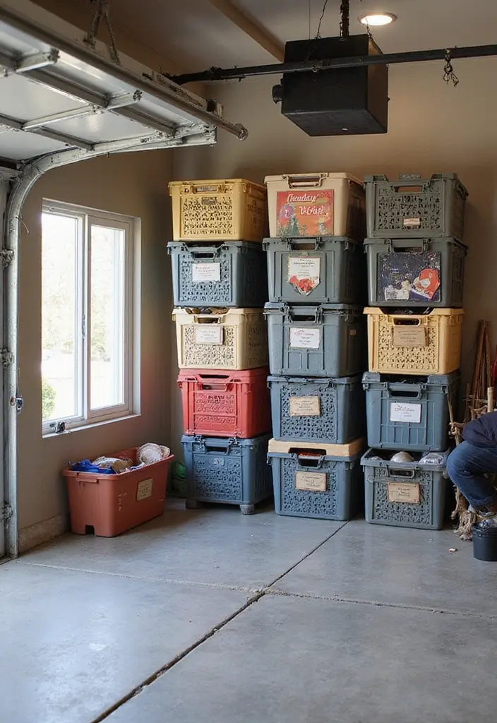 28 Garage Ceiling Ideas That Add Storage and Function - 15. Overhead Crates for Seasonal Decor
