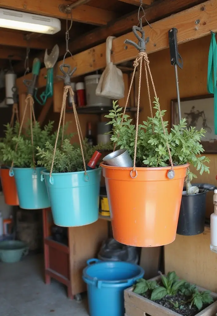 28 Garage Ceiling Ideas That Add Storage and Function - 2. Hanging Baskets
